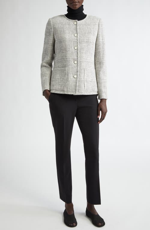 Lafayette 148 New York Manhattan Stretch Wool Cigarette Pants In Black