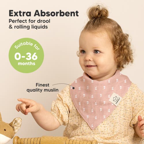 Keababies 8-pack Lumi Muslin Bandana Bibs In Wild Bloom