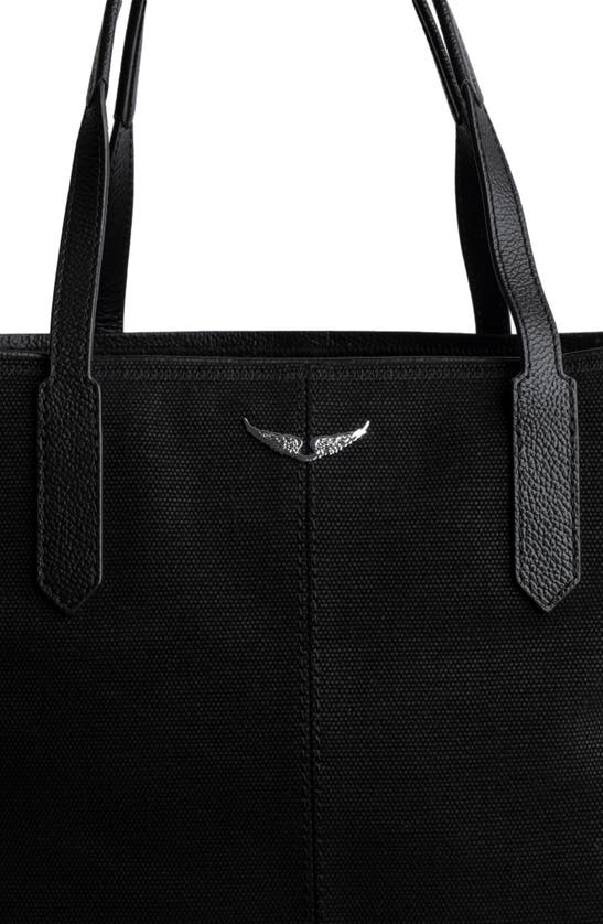 Shop Zadig & Voltaire Micks Wings Canvas Tote Bag In Noir