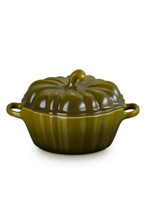 Le Creuset Figural Pumpkin Mini Baking Dish In Olive
