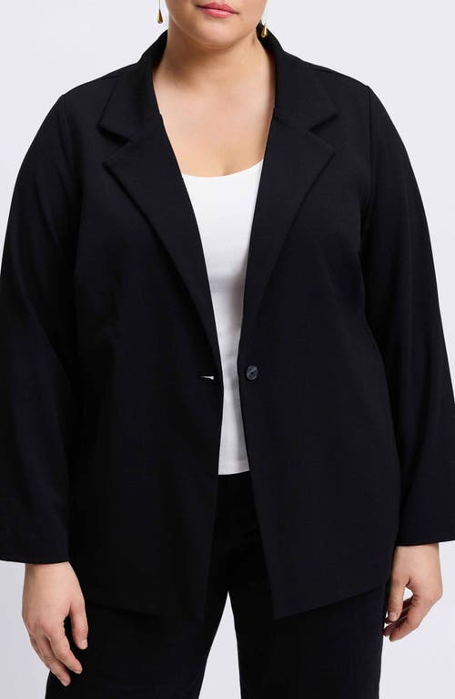 Shop Foxcroft Morgan Crepe Knit Blazer In Black