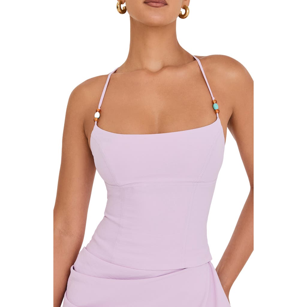 MISTRESS ROCKS MISTRESS ROCKS BEADED CROP CAMISOLE