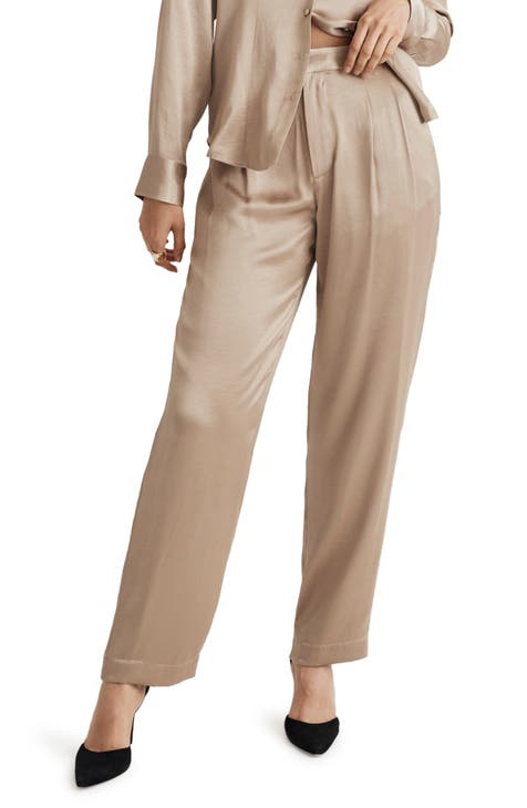 QUYUON Work Pants for Women Office Discount Color Loose Comfortable Cotton  Casual Pants Womens Comfy Pants Long Pant Leg Length Activewear Style P8066  Beige L 