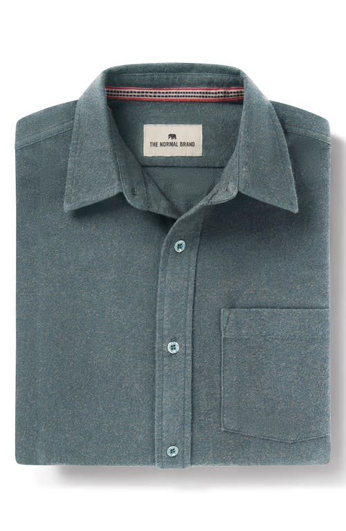 Shop The Normal Brand Fairbanks Brushed Cotton Chamois Button-up Shirt In Waterloo