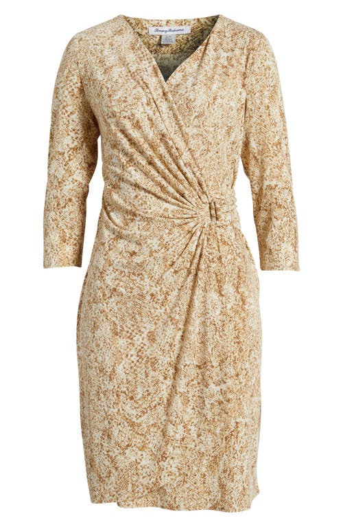 Tommy Bahama Clara Playa Python Faux-wrap Dress In Travertine