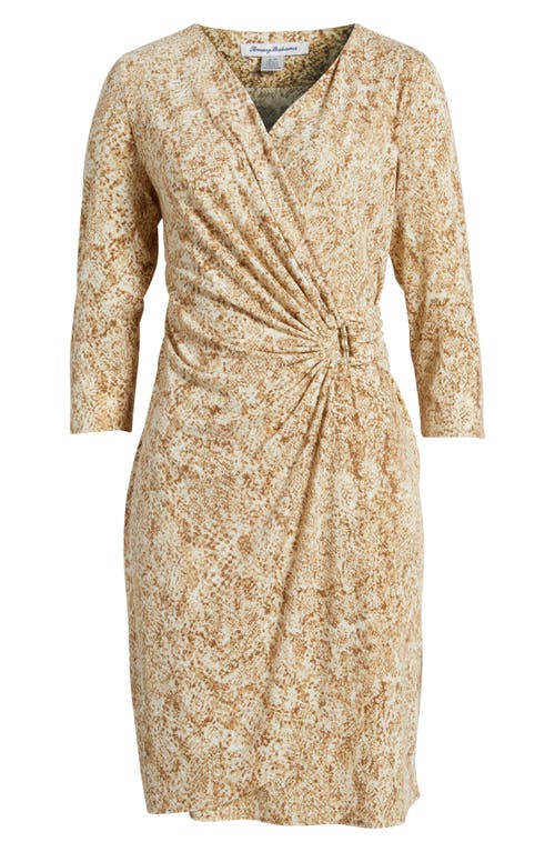 Shop Tommy Bahama Clara Playa Python Faux-wrap Dress In Travertine