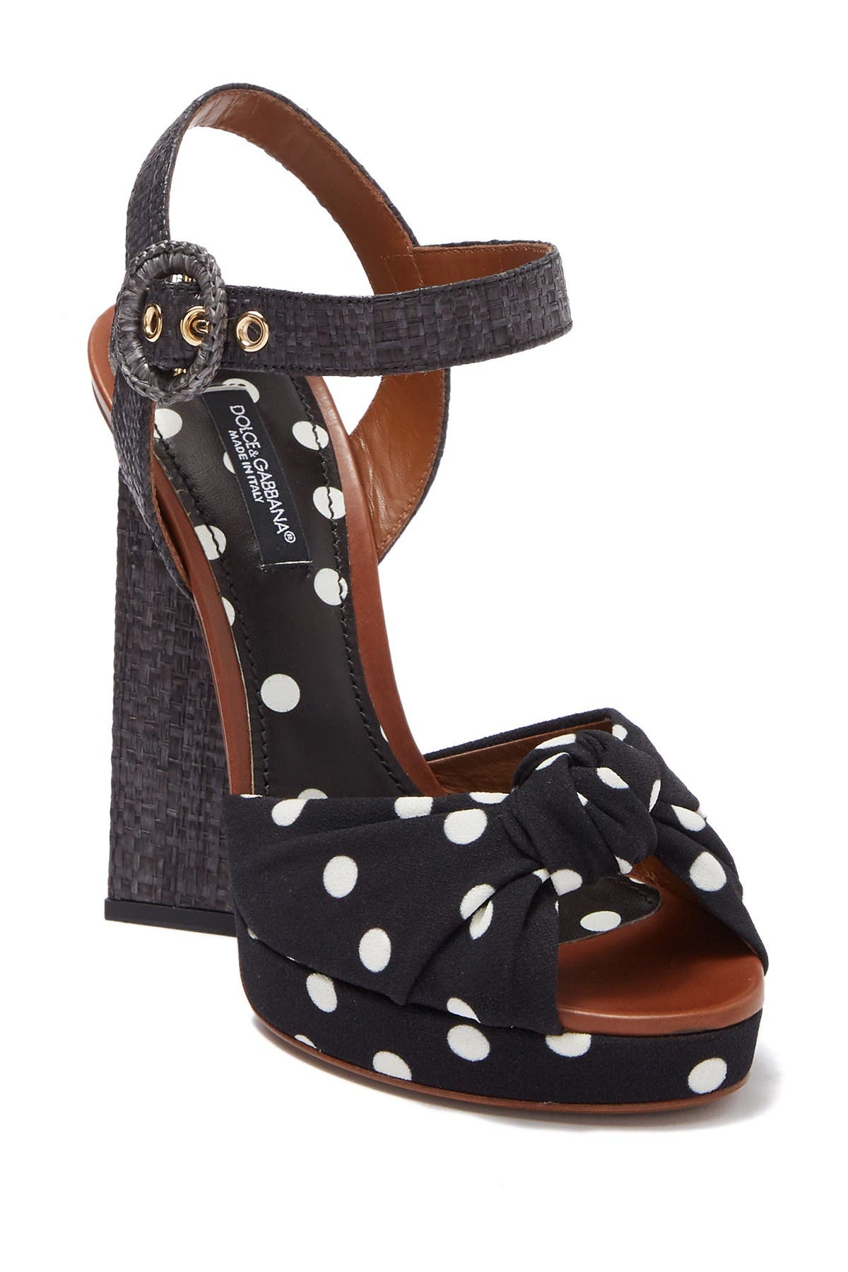 polka dot block heels