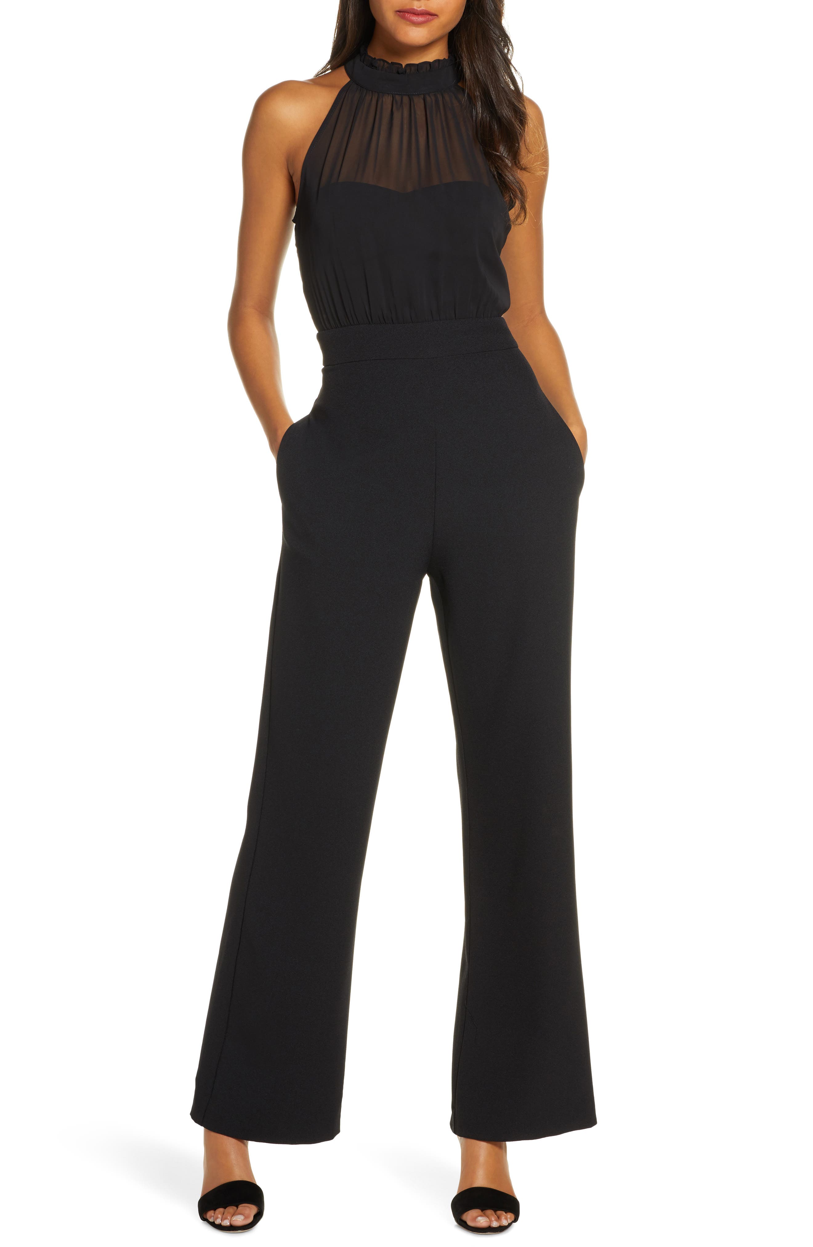 vince camuto chiffon jumpsuit