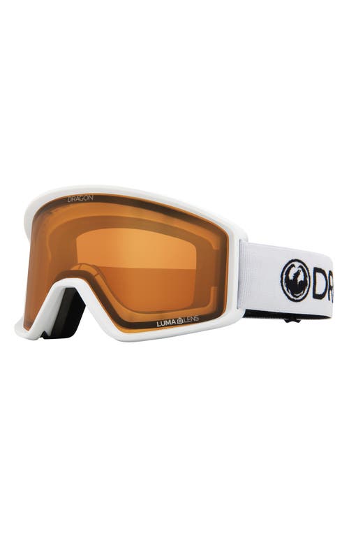 DRAGON DXT OTG 59mm Snow Goggles in White Amber