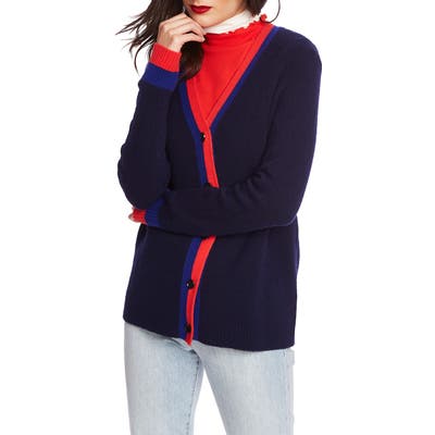 Court & Rowe Stripe Trim Cardigan, Blue