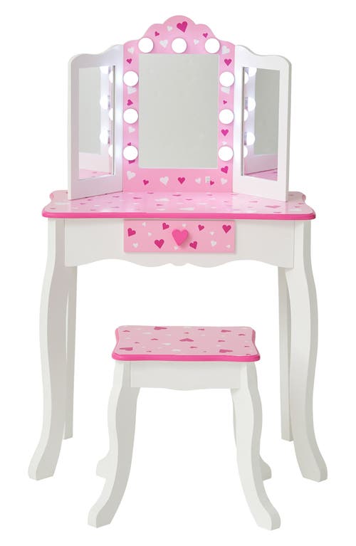 Teamson Kids Princess Gisele Sweetheart Vanity & Stool Set in White/Pink at Nordstrom