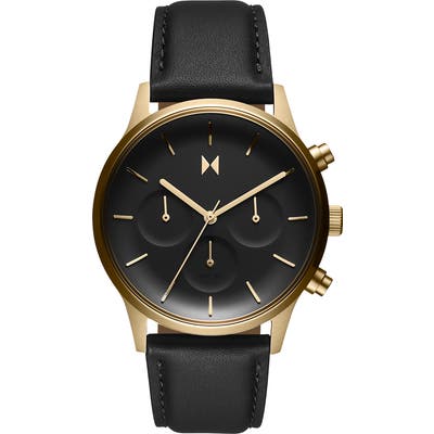 Mvmt Duet Chronograph Leather Strap Watch,