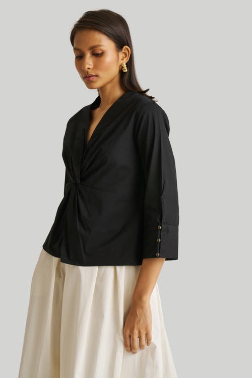 Shop Reistor Front Twist Top In Black