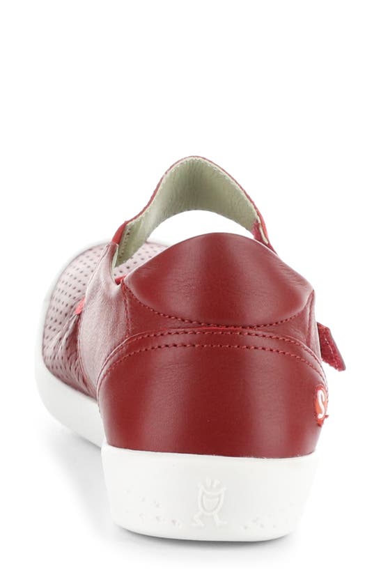 Shop Softinos By Fly London Iglu Mary Jane Flat In Red Smooth Leather