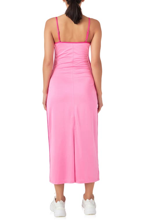 Endless Rose Contrast Binding Tank Dress In Pink/fuchsia