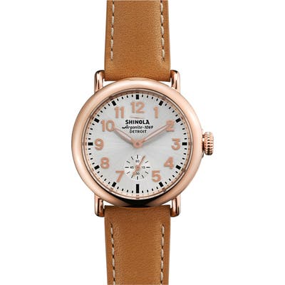 Shinola The Runwell Leather Strap Watch,