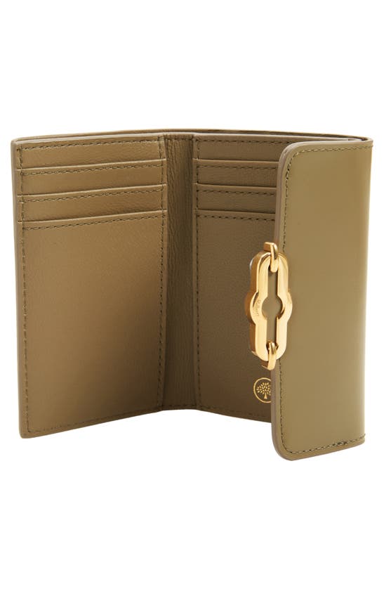 Shop Mulberry Pimlico Leather Compact Wallet In Linen Green