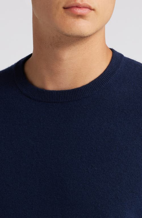 Shop Lorenzo Uomo Merino Wool & Cashmere Crewneck Sweater In Midnight