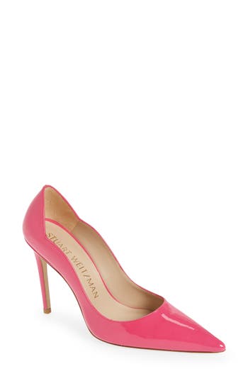 Stuart Weitzman Stuart 100 Scallop Pump In Magenta