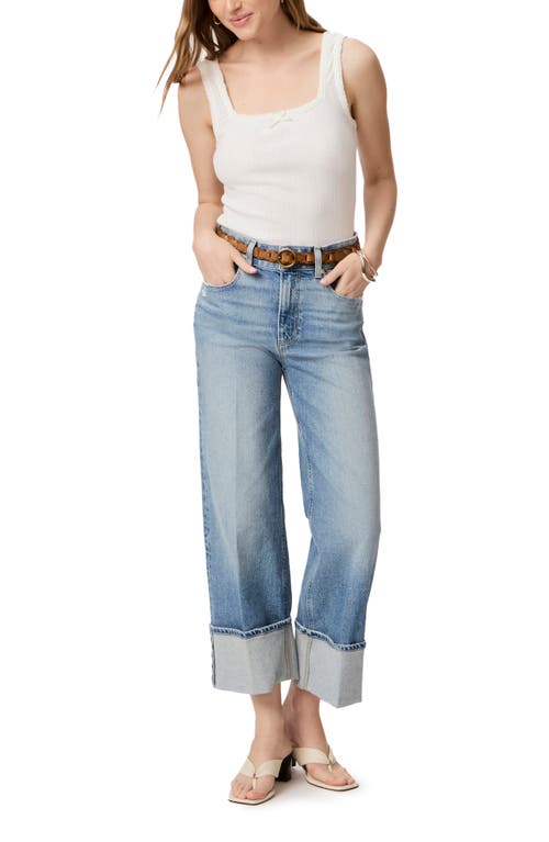 Shop Paige Sasha Cuffed High Waist Wide Leg Jeans In Storybook Distressed