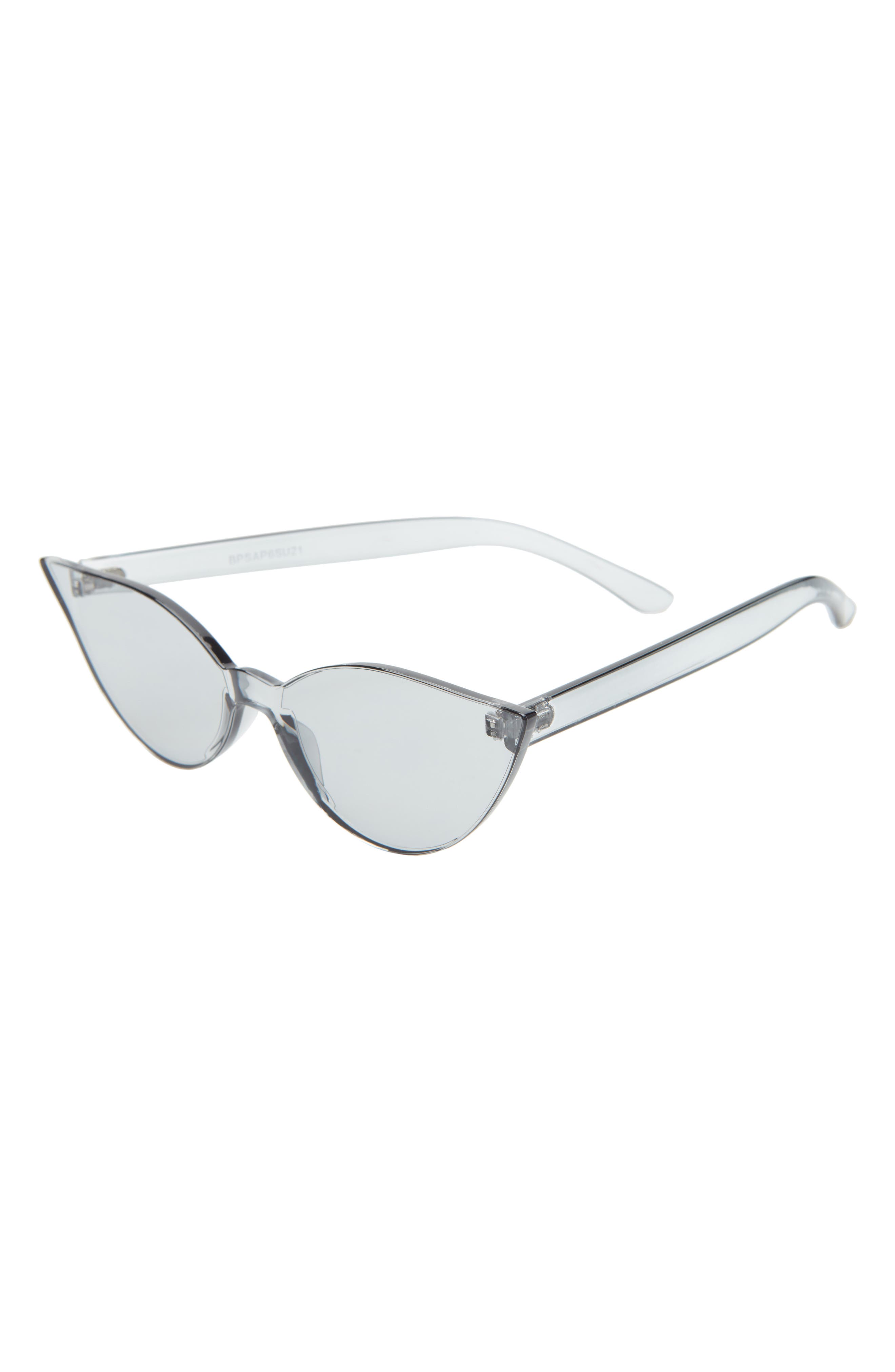 black rimless cat eye sunglasses