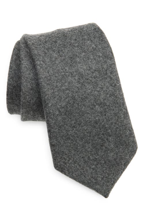 Shop Bottega Veneta Heathered Wool Flannel Tie In 1962 Grey Melange