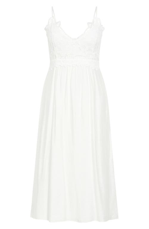 Shop City Chic Martina Lace Trim Dress In Ivory