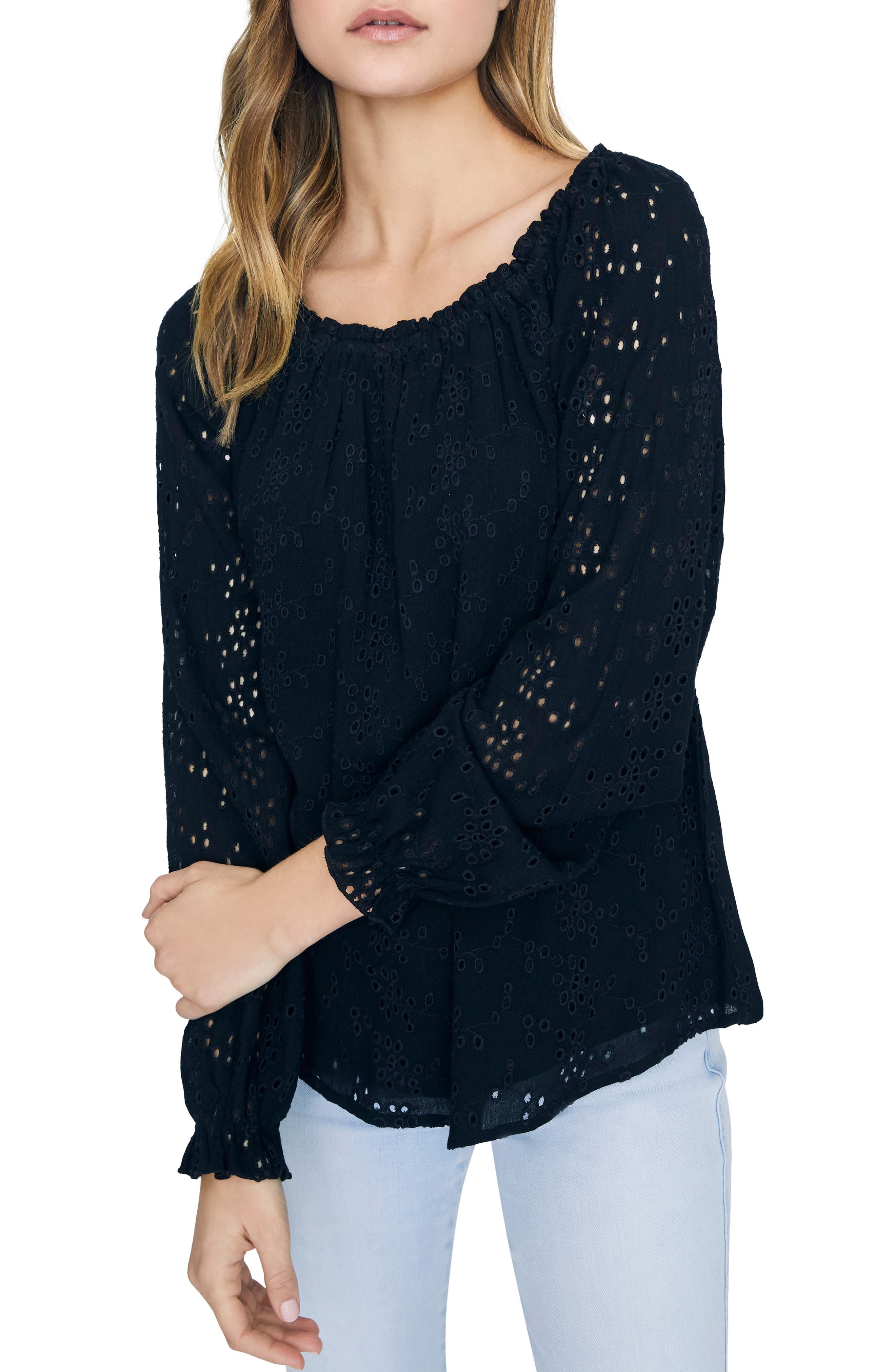 sanctuary eyelet peasant blouse