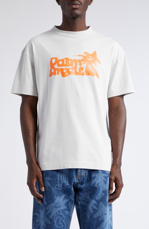 Palm Angels Enzo Classic Graphic T-Shirt in Light Grey Orange