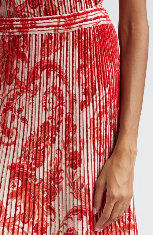 Shop Etro Print Midi Skirt In Red