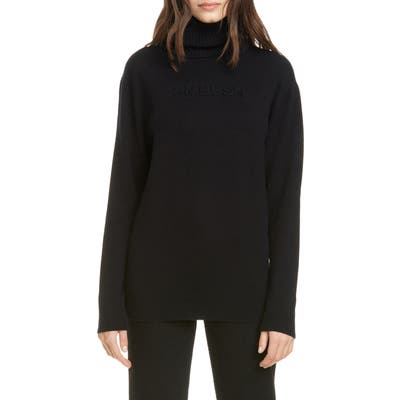 Ambush Logo Embossed Wool Blend Turtleneck Sweater, (fits like 6 US) - Black