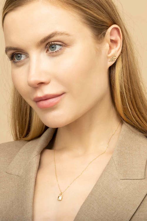 Oradina Women's 14k Yellow Solid Gold Peace And Love Studs In Yellow Gold