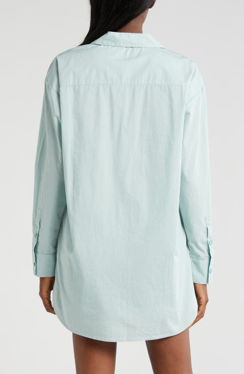 Shop Nordstrom Oversize Shirting Short Pajamas In Teal Mist