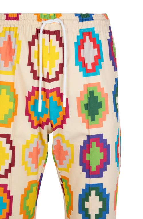 Shop Marcelo Burlon County Of Milan Marcelo Burlon Colorful Cross Loose Pants In Beige Multi