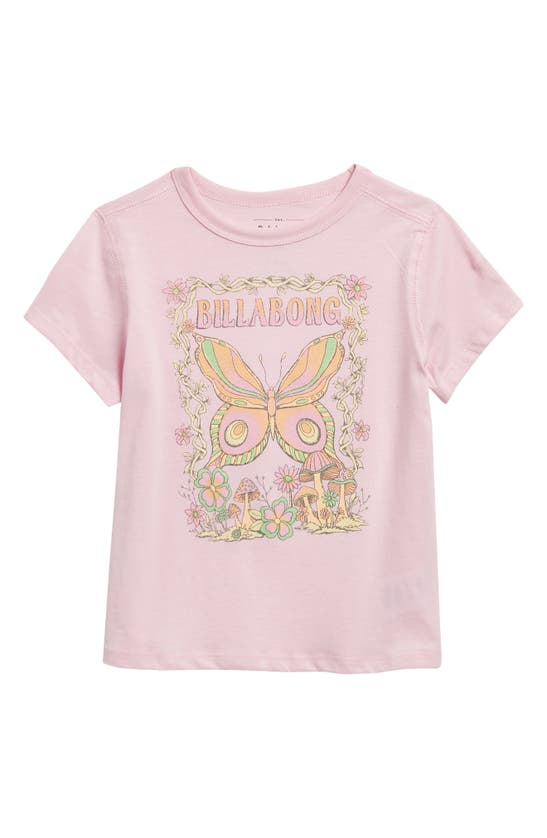 Shop Billabong Kids' Butterfly Kiss Cotton Graphic T-shirt In Sweet Pink