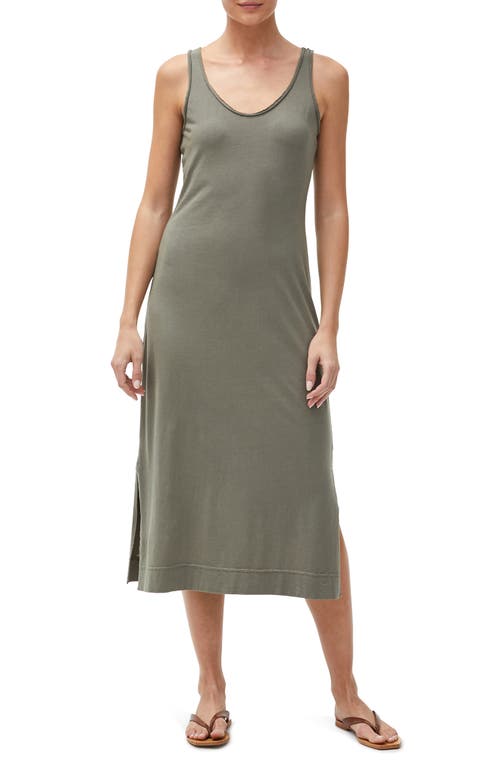 Michael Stars Cali Front to Back Raw Edge Tank Dress in Olive