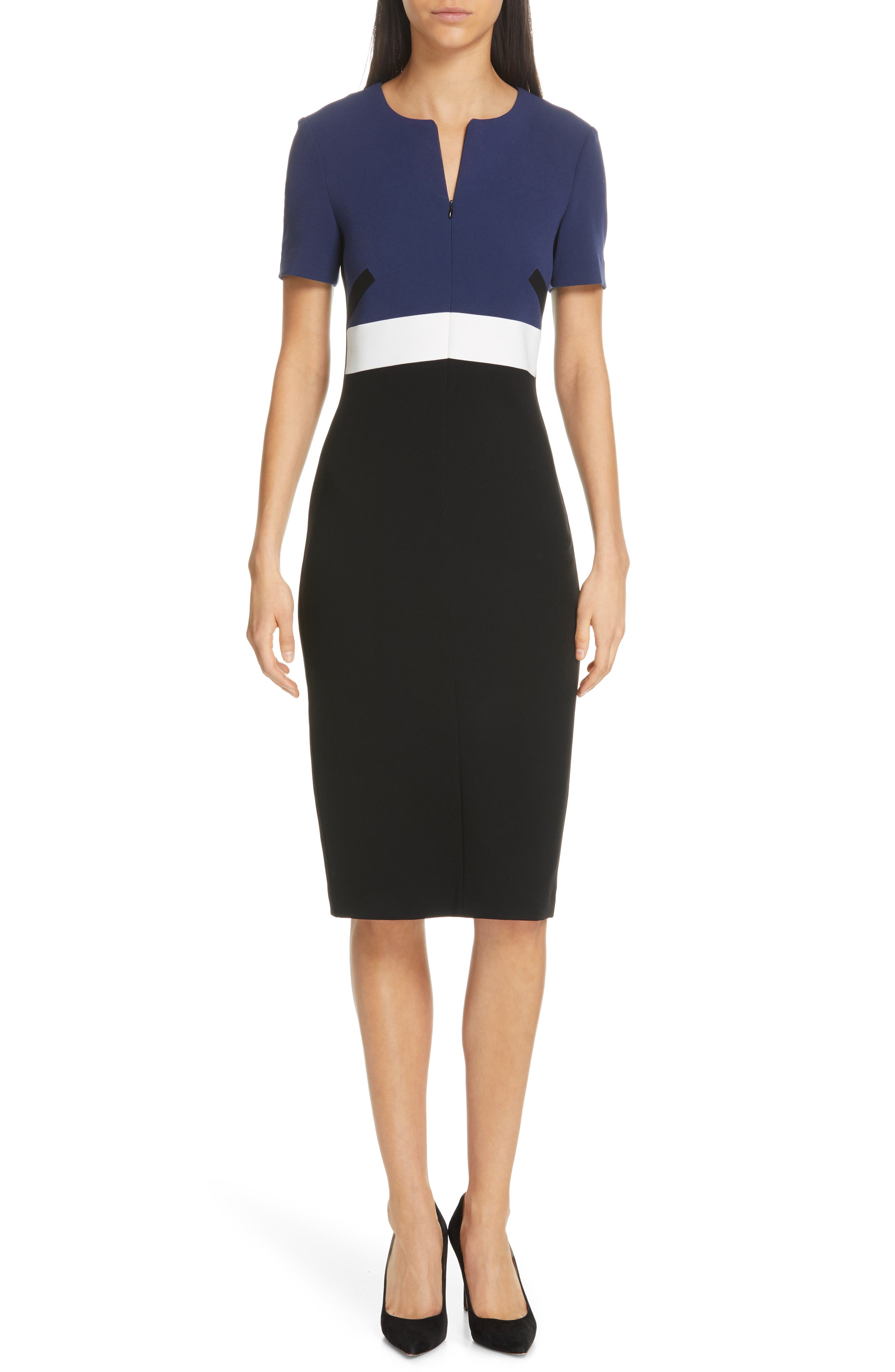 Judith & Charles Cast Colorblock Dress, Blue