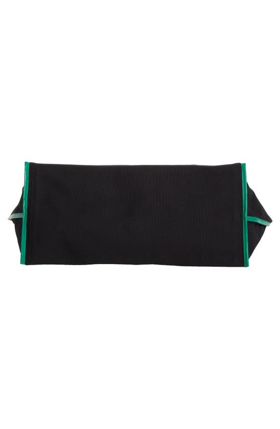 Kassl Large Contrast Trim Canvas Tote In Black / Oil Green 0175
