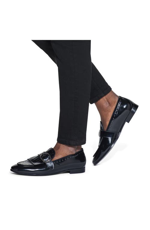 Shop Kurt Geiger London Albany Buckle Stud Loafer In Black