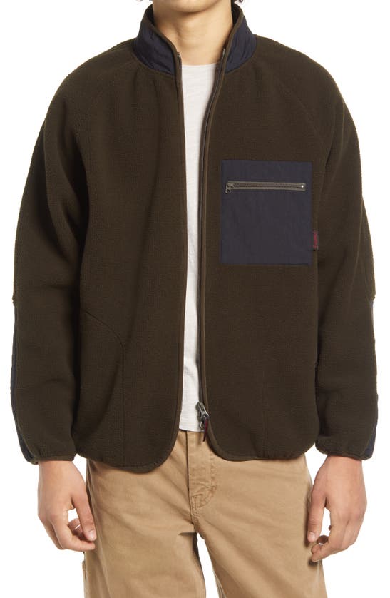 Gramicci Boa Fleece Zip-up Jacket In Olive ModeSens