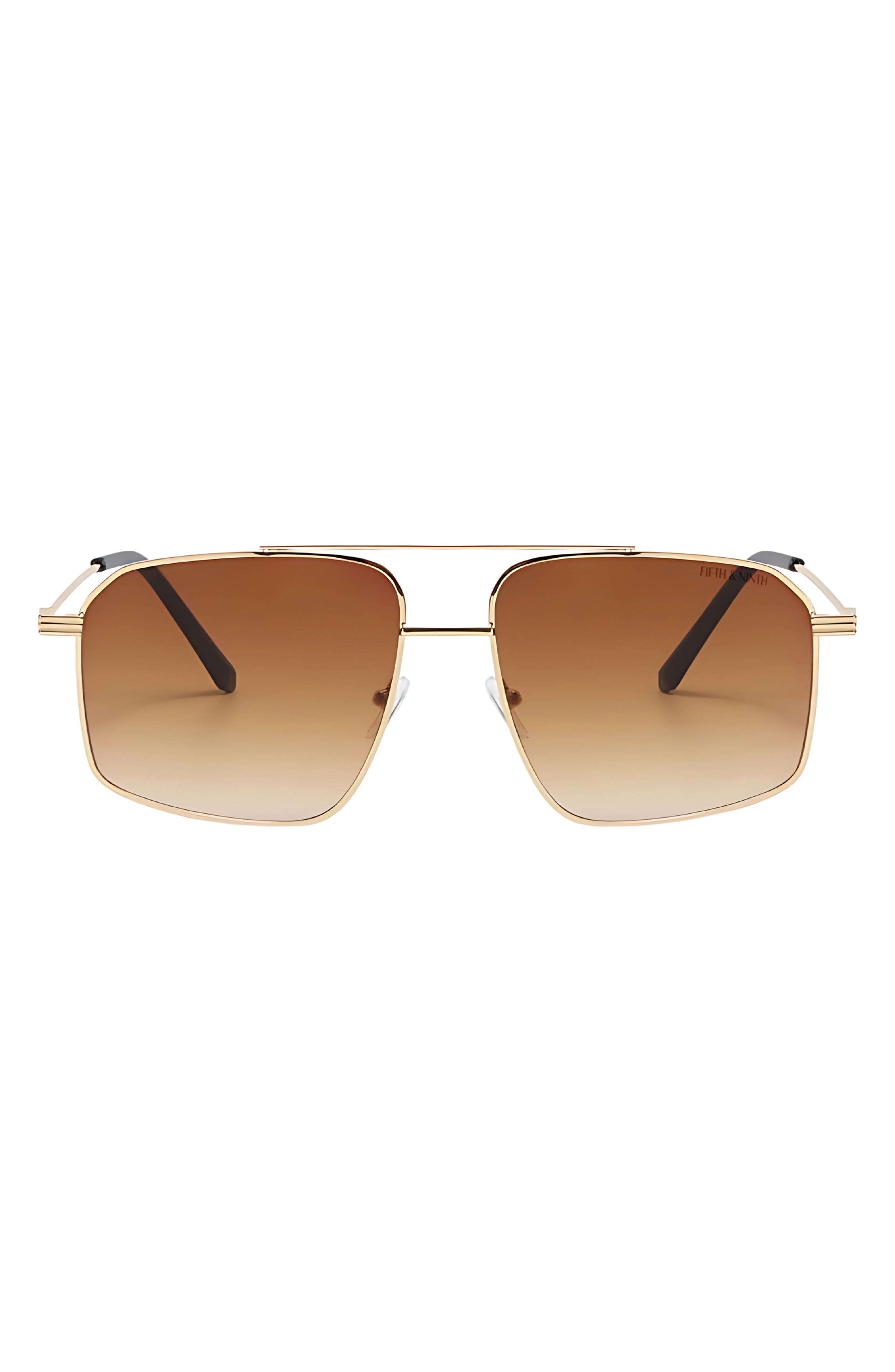 Fifth & Ninth Arden 56mm Polarized Aviator Sunglasses in Gold /Brown 