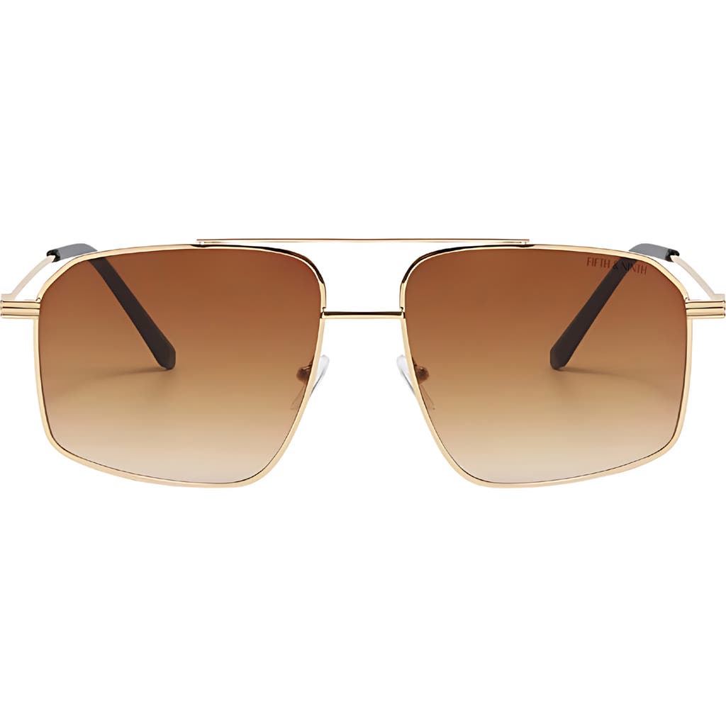 Fifth & Ninth Arden 56mm Polarized Aviator Sunglasses in Gold /Brown