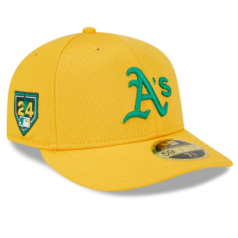 Shop New Era Gold Oakland Athletics 2024 Spring Training Low Profile 59fifty Fitted Hat