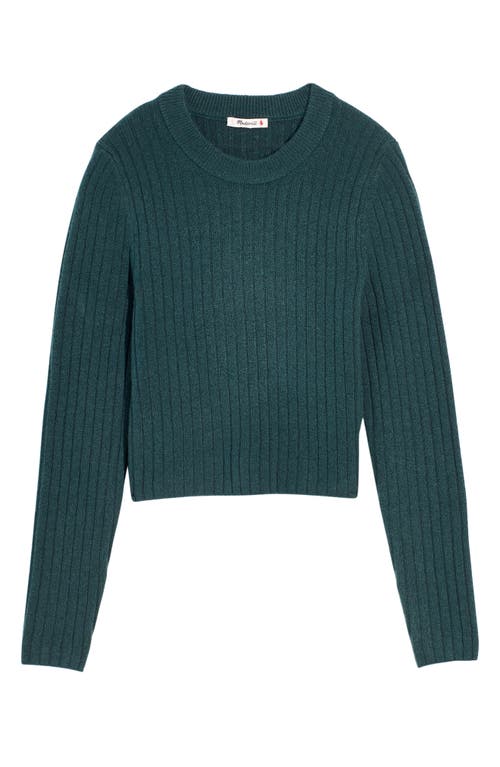 Madewell Readfield Rib Slim Fit Pullover Sweater in Shaded Evergreen