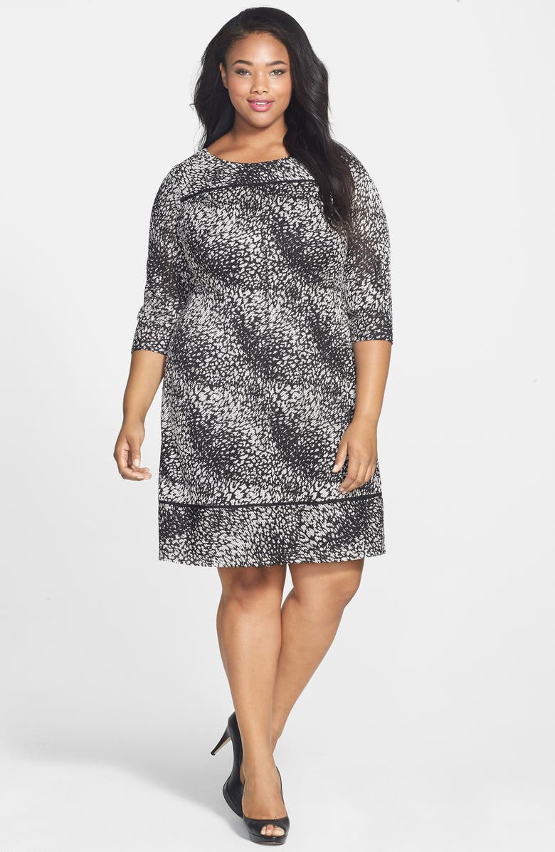 Adrianna Papell Print Knit Shift Dress (Plus Size) | Nordstrom