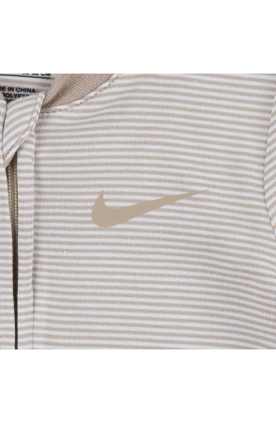 Shop Nike Stripe Zip Footie In Hemp