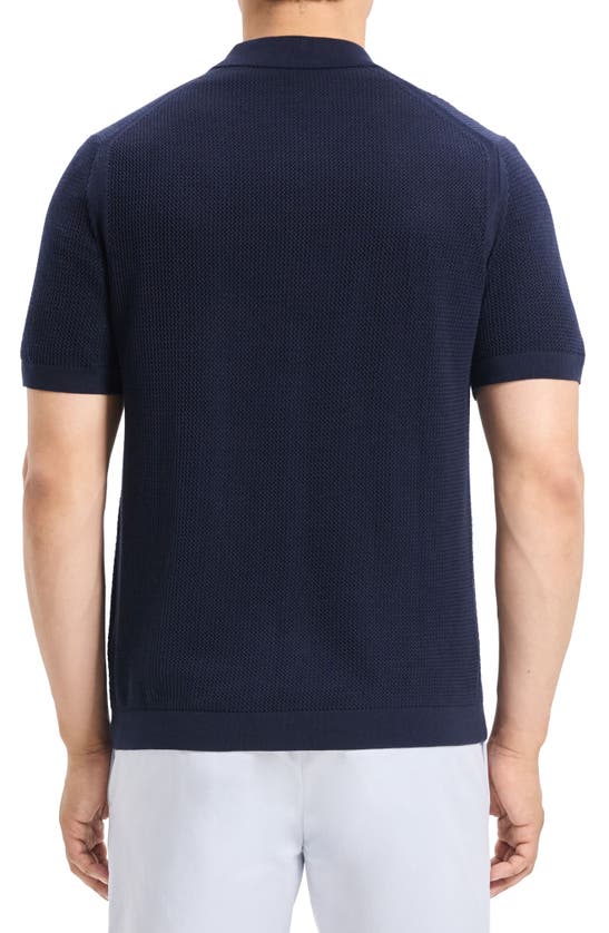 THEORY THEORY CAIRN SHORT SLEEVE BUTTON-UP COTTON BLEND SWEATER