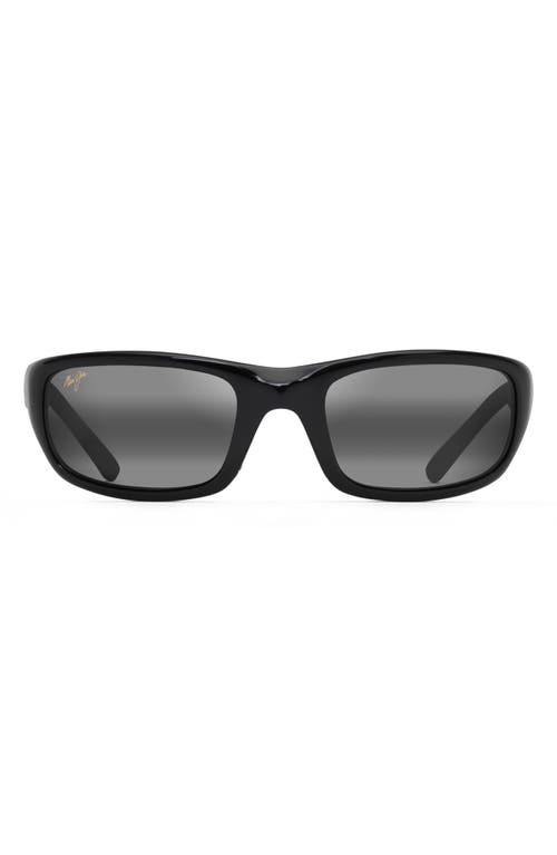 Maui Jim Stingray 55mm Polarized Sunglasses in Gloss Black at Nordstrom