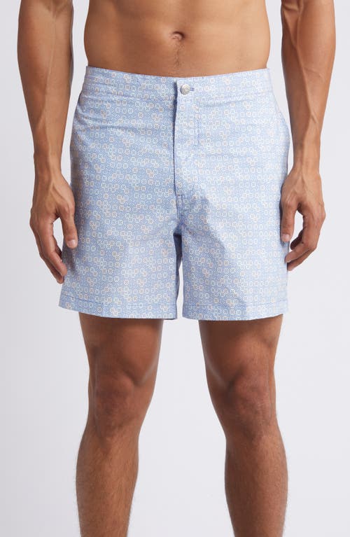 Peter Millar Cain Swim Trunks Cascade Blue at Nordstrom,