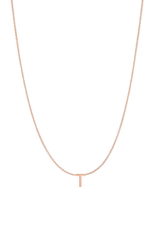 BYCHARI Initial Pendant Necklace in 14K Rose Gold-T at Nordstrom